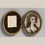 Fig. 6: “Elizabeth Galloway Roberts” attributed to Joseph Daniel (1760–1803) or Abraham Daniel (d.1806), ca. 1790, England. Watercolor on ivory; HOA: 1-13/16”, WOA: 1-3/8”. Collection of the Philadelphia Museum of Art, Acc. 1966-20-6; Purchased with the John D. McIlhenny Fund, 1966.