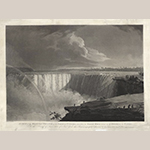 Fig. 12: “View of the Western Branch of the Falls of Niagara, taken from the Table Rock, looking up the River, over the Rapids,” after John Vanderlyn (1775–1852), 1804, engraved by Frederick Christian Lewis (1779–1856) and published by John Vanderlyn, London, England. Aquatint; HOA: 24-1/4”, WOA: 33-1/2”. Courtesy of The Old Print Shop, New York, NY.