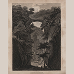 Fig. 17: “View of the Rock Bridge” published in Isaac Weld’s “Travels through the States of North America, and the Provinces of Upper and Lower Canada” (London: John Stockdale, 1799). Copperplate engraving; HOA: 8-7/8”, WOA: 6-3/8”. Courtesy of The Old Print Shop, New York, NY.