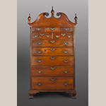 Fig. 4: Tall chest of drawers, 1765-1780, Augusta County, Virginia. Walnut with yellow pine; HOA: 90-1/2", WOA: 44-1/2", DOA: 24-1/2". Collection of the Museum of Early Southern Decorative Arts (MESDA), Acc. 5749.