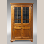 Fig. 6: Corner cupboard by Moses Crawford, 1790-1800, Knox County, Tennessee. Walnut with yellow pine; HOA: 89-3/4” (minus replaced feet), WOA: 50-3/4”. Private collection, MESDA Research File 32,406.
