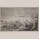 Fig. 4: “Action bei Busch-Wersdorf in Böhmen. d. 12 Mart. 1757” by an unknown engraver; Germany; late eighteenth or early nineteenth century. Ink on paper; HOA: 14-1/4”, HOA: 17”. Private collection.