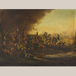 Fig. 22: “Battle of Cowpens 17th of January/1781” by Frederick Kemmelmeyer (w.1788-1816); 1809. Signed “Painted by/F. Kemmelmeyer Limner/1809.” Oil on canvas; HOA: 30-11/15”, WOA: 40-3/4”. Collection of the Yale University Art Gallery, acc. no. 1944.106. 