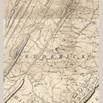 Fig. 2: Areas of Quaker settlement at Opequon in Frederick Co., VA (formed 1743) and southwestern Berkeley Co., WV (formed 1772) detailed from the map illustrated in Fig. 1.