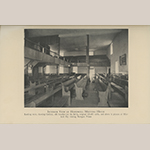 Fig. 5: “Interior View of Hopewell Meeting House”; photograph possibly by John W. Wayland, 1934–1936. The stretcher table illustrated in Fig. 87 is shown sitting on the far-right platform. Illustrated in John W. Wayland, “Hopewell Friends History 1734-1934, Frederick County, Virginia: Records of Hopewell Monthly Meetings and Meetings Reporting to Hopewell” (Strasburg, VA: Shenandoah Publishing House, 1936), not numbered, insert between pp. 96-97.