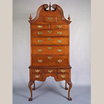 Fig. 7: High chest of drawers by Seth Pancoast (1718–1792), 1766, Marple Township, Chester Co. (now Delaware Co.), PA. Maple with tulip poplar and chestnut; HOA: 95”, WOA: 41-5/6”, DOA: 22-3/8”. Collection of the Winterthur Museum, Acc. 2015.0021.001. Bequest of John J. Snyder Jr.