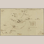 Fig. 9: Map of Winchester by Thomas Fisher, 10 March 1777, Frederick Co., VA. Ink on paper; dimensions not recorded. Collection of the Historical Society of Pennsylvania, Logan-Fisher-Fox family papers, Acc. 5439, Philadelphia, PA.