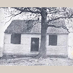Fig. 10: Back Creek Meeting House, ca.1777 (torn down in the early 20th century), Gainesboro, Frederick Co., VA; unknown photographer, ca.1900. Collection of the Stewart Bell Jr. Archives, Walker Bond Family Papers, Winchester-Frederick County Historical Society Collection, no. 163-37 wfchs, Handley Regional Library, Winchester, VA.