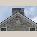 Fig. 15: Date stone on the east gable end of Abram’s Delight. Photograph by the author.