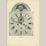 Fig. 59: Detail of the dial on the clock illustrated in Fig. 58. Illustrated in Edward E. Chandlee, “Six Quaker Clockmakers” (Stratford, CT: New England Publishing, 1975), 96, fig. 55.