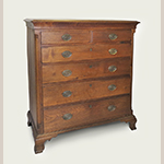 Fig. 61: Chest of drawers attributed to Jonathan Ross (1748–1832), 1795–1809, Frederick Co., VA. Walnut with yellow pine and tulip poplar; HOA: 43”, WOA: 40-1/4”, 19-1/8”. Private collection. Photograph by the author.