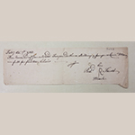 Fig. 81: Receipt for chairs issued by Richard Fawcett (d.1789) to James Wood (d.1759), 7 February 1743, Frederick Co., VA. Collection of the Stewart Bell Jr. Archives, James Wood Family Papers, 173 WFCHS, Handley Regional Library, Winchester, VA.