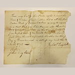 Fig. 114: Receipt issued by Robert English to David Lupton for painting the interior of Cherry Row, 12 March 1795, Frederick Co., VA. Lupton Family Papers, ca. 1792–1964 (RG 5/093), Box 2, Series 3, Business Papers, 1766–1918, David Lupton Business Papers (receipts, surveyor’s chart, estate) 1792–1838, Swarthmore Friends Historical Library, Swarthmore College, Swarthmore, PA.