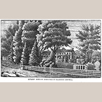 Fig. 15: "Bethany Mansion—Homestead of Alexander Campbell House," published in Selina Huntington Campbell, "Home life and reminiscences of Alexander Campbell. By his wife, Selina Huntington Campbell" (St. Louis, MO: J. Burns Publishing, 1882), plate between pp. 48 and 49.