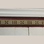 Fig. 20: Detail of gouge cut decoration in the parlor frieze, Alexander Campbell Mansion, Bethany, WV; Photograph by Sharon Monigold.