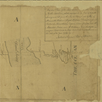 Fig. 6: Manuscript map of the border between Virginia and North Carolina as surveyed in 1728 (by William Byrd, et al) and 1749 (by Joshua Fry and Peter Jefferson). HOA: 12-3/16", WOA: 75-3/16". University of Virginia Library, Special Collections, Accession #38-628 (available online: http://search.lib.virginia.edu/catalog/u2717833 [accessed 4 September 2013]).