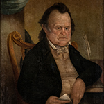 Fig. 3: Portrait of Benjamin Berry (1768–1815) by Lewis Clephan; Ritchie, Prince George’s County, MD or Washington, DC; c. 1800. Oil on canvas; HOA 32”; WOA 24-1/4”. MESDA Collection, Acc. 6040.2. Gift of Nicola Berry Kosecki on behalf of her father, James Belt Berry III.