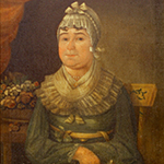 Fig. 5: Portrait of Mary Berry Beall (Mrs. Otho Berry) (1780–1853) by Lewis Clephane; Ritchie, Prince George’s County, MD or Washington, DC; 1813-20. Oil on canvas; HOA: 33-3/4”; WOA: 25-1/4”. MESDA Collection, Acc. 4347.3. Gift of Mrs. Forrest D. Bowie in memory of Mr. Forrest D. Bowie.