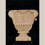 Fig. 3 Urn-Shaped Needlework Pattern made by Lady Jean Skipwith (1747/8–1826); Mecklenburg County, VA; 1780–1830. Ink on paper, metal pins. HOA: 9.75”; WOA: 9.5”. Courtesy of The Colonial Williamsburg Foundation, Museum Purchase, acc. no. 2002–22,577.