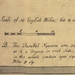 Fig. 12: Detail of the note about determining square miles on the Moseley-Cowley manuscript map (Figure 1).