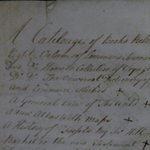 Fig 20: Detail of the heading from the inventory of Arthur Dobbs's library. Dobbs Papers (D162), Public Record Office of Northern Ireland (PRONI).