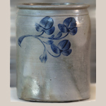 Fig. 4: Jar stamped by James H. Miller (w.1840–1884), Brandenburg, KY, c.1840–1884. Stoneware with cobalt decoration; HOA: 10-3/4”, DIA: 8-1/2”. Private collection, photograph courtesy of the Speed Museum of Art.