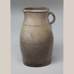 Fig. 20: Pitcher stamped “V.BAUMSTARK” (Valentine Baumstark [1825–1885]), Waco, KY, 1857–1885. Stoneware; HOA: 13-13/16”, WOA 8-3/8”. MESDA Acc. 5630.5.