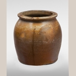 Fig. 16: Jar stamped “P.A. HUFFMAN” (Philip A. Huffman [1821–1898]), Waco, KY, c. 1847–1857. Stoneware; HOA: 7-5/8”, DIA: 6-7/16” (of mouth). MESDA Acc. 5630.2.