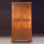 Fig 4: Scrutoire; probably Norfolk, Virginia; 1760-1770. Walnut with unrecorded secondary woods; HOA: 90-3/4”, WOA: 48”, DOA: 21”. Private collection; sold by Sloan’s Auctioneers & Appraisers, September 20-21, 2002 (lot 908); photograph courtesy of Sloan’s Auctioneers & Appraisers.