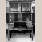 Fig. 8: Estate Cabinet; Ireland; c. 1760. Mahogany with unrecorded secondary woods. Location unknown, photograph in the Knight of Glin Papers, Special Collections Library, University of Limerick, Ireland.