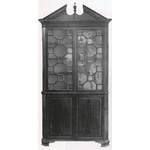 Fig. 12: Corner cupboard; Norfolk, Virginia; circa 1770. Current location unknown (illustrated in Paul Burroughs, Southern Antiques [Richmond, VA: Garrett and Massie, 1939]).