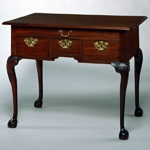 Fig. 14: Writing Table; Edenton, NC; 1750-1775. Mahogany with yellow pine and oak; HOA: 28-7/8", WOA: 36-5/8"; DOA: 24-1/2". MESDA Acc. 3273.