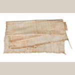 Fig. 7: Plantation-made Osnaburg by unnamed slaves of Mr. Mitchell King, South Carolina, c.1860. Cotton, hand spun and woven. Collection of the Museum of the Confederacy, acc. 0985.10.85.