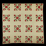 Fig. 9: “Rose of Sharon” quilt by Eliza Ann Raney (1829–1919) and unnamed enslaved seamstresses, Kentucky, c.1843. Cotton; appliqué; HOA: 82”, WOA: 83-3/4”. Collection of the Kentucky Historical Society, Leon R. Gleaves Jr. Collection, acc. 1983.23.