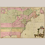 Fig. 2: "A Map of the British and French Dominions in North America…" by John Mitchell, engraved by Thomas Kitchin, 1755, London. HOA: 53-1/2" cm, WOA: 76-3/4". Library of Congress Geography and Map Division, G330 1755 .M51 Vault (available online: http://memory.loc.gov/cgi-bin/query/h?ammem/gmd:@field%28NUMBER+@band%28g3300+np000009%29%29 [accessed 4 September 2013).