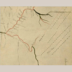 Fig. 19: Copy of “Part of the Ohio River… and the courses of Christopher Gist’s first and second tours” from the original 1752 map in the National Archives, Kew, England. Copied by James A. Burt in 1882 for W.M. Darlington. University of Pittsburgh, Darlington Digital Library, DARMAP0610 (available online: http://images.library.pitt.edu/cgi-bin/i/image/image-idx?c=darlmaps;rgn1=ic_all;med=1;button1=Go;q1=gist;back=back1378494107;size=20;subview=detail;resnum=1;view=entry;lastview=thumbnail;cc=darlmaps;entryid=x-darmap0610;viewid=DARMAP0610.TIF [accessed 4 September 2013]).