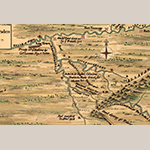 Fig. 23: Detail of the Monongahela and Youghiogheny rivers’ watersheds from the map attributed to “Captain Snow” (Figure 21).